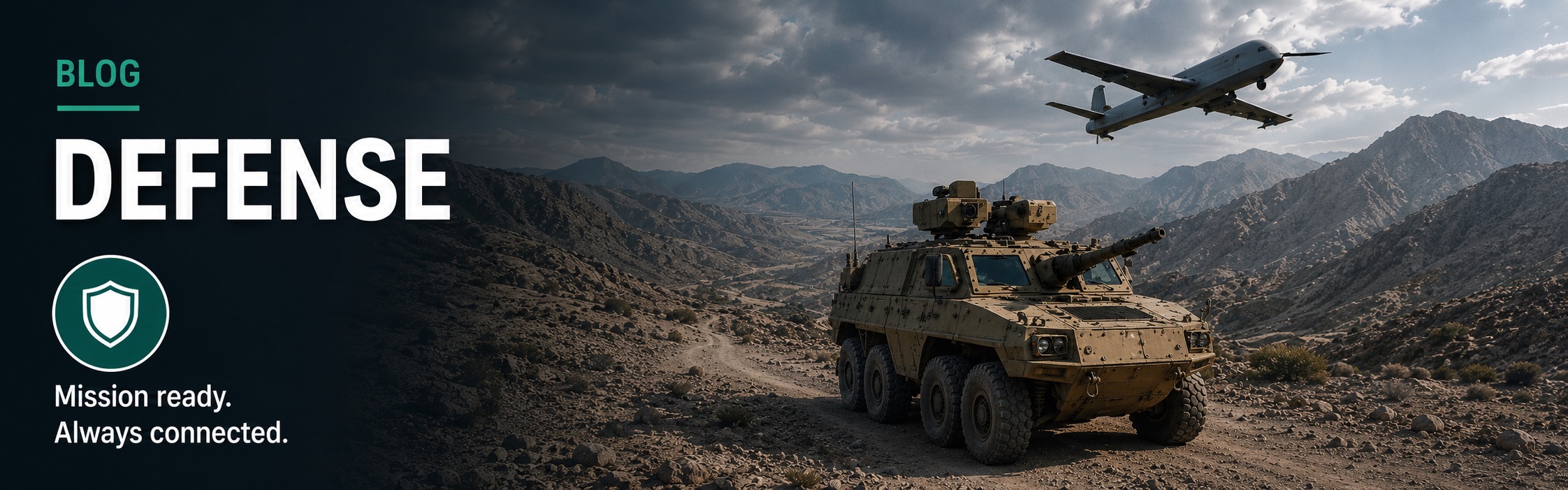 A ruggedized Rajant BreadCrumb node in a harsh, remote environment, symbolizing resilient edge AI for defense operations