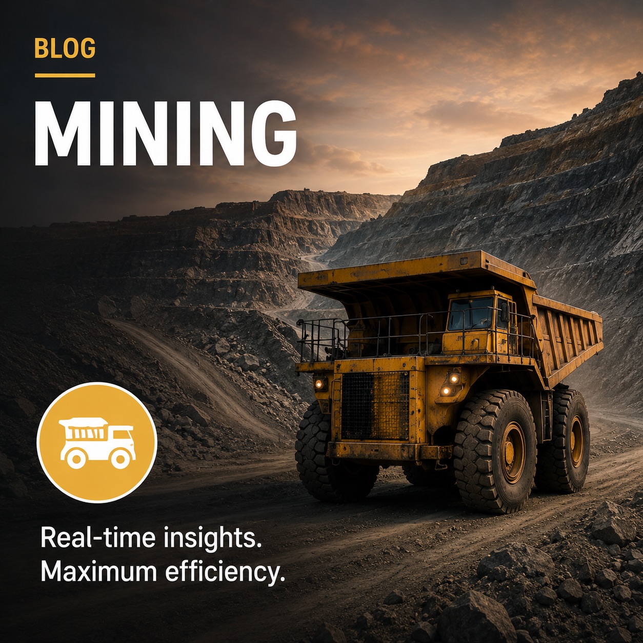 Autonomous mining truck with a Rajant BreadCrumb node, processing real-time data at the edge in a vast open-pit mine, il