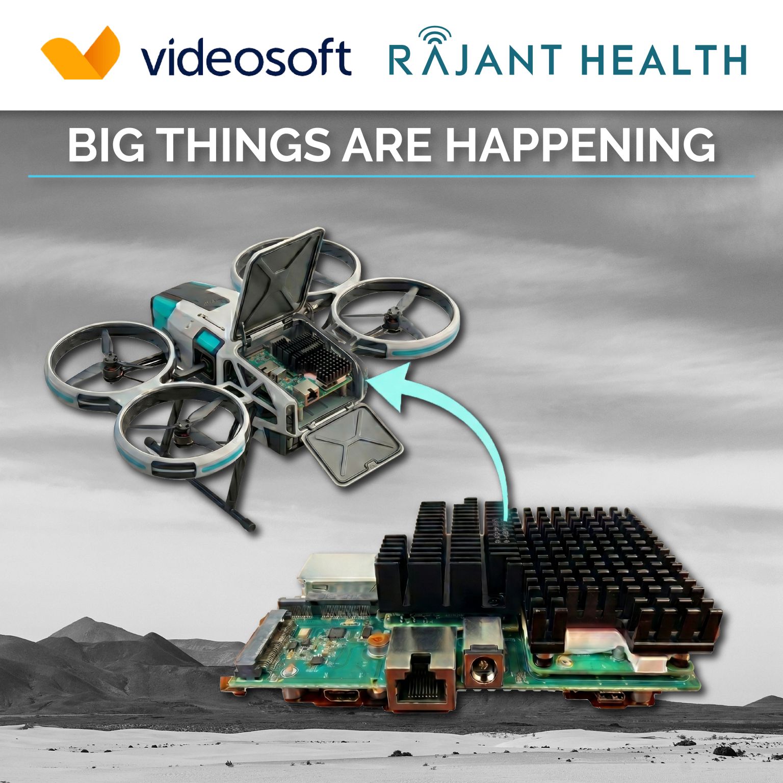 Rajant Health and Videosoft Global partnership graphic